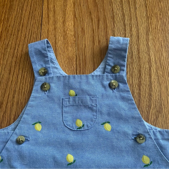 Janie and Jack Oxford Lemon Overall - Picture 4 of 9